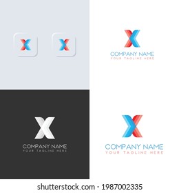 Creative Logo letter X design for brand identity, company profile, or corporate logos with clean elegant, and modern style. X icon for inspiration. Technology and Digital Connection concept.