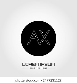 Der kreative Logo-Buchstabe A und X. Ein Design-Element eines Logos, einer Visitenkarte, eines Firmenzeichens oder eines Monogramms. Die Idee einer thematischen Gestaltung