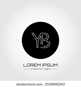 The creative logo is the letter Y and B. A design element of a logo, business card, corporate sign or monogram. The idea of a thematic design