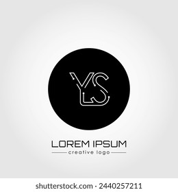 The creative logo is the letter Y and S. A design element of a logo, business card, corporate sign or monogram. The idea of a thematic design
