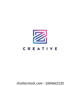 creative logo letter Z with a gradient color vector