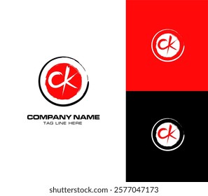 Creative logo letters C and K, vector design