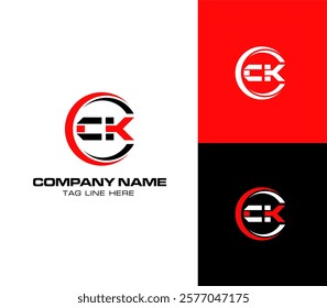 Creative logo letters C and K, vector design