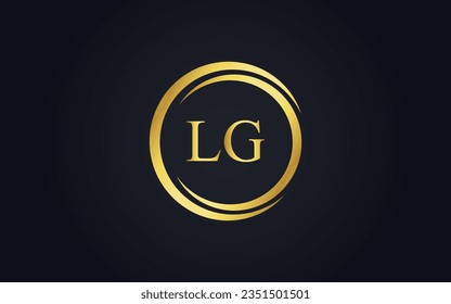 Creative logo lg letter logo in gold color logo