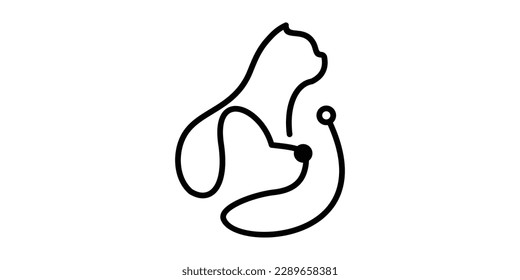 creative logo line dog and cat design icon vector illustration 7