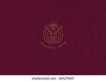 Creative logo, the lion and the jewel