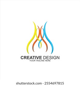 creative logo m initial icon with creative vector illustration