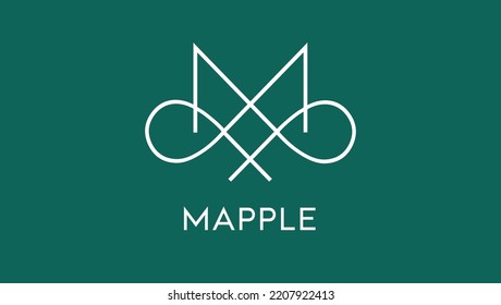creative logo with M letters  on Green background. Vector illustrations template design.