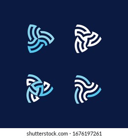 a creative logo media triangle geometric icon design template