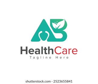 Creative Logo for Medical, Pharmacy and Healthcare company. AB Letter Healthcare and Medical  Logo Design Symbol.
