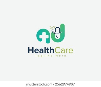 Creative Logo for Medical, Pharmacy and Healthcare company. AD Letter Healthcare and Medical  Logo Design Symbol.