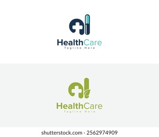 Creative Logo for Medical, Pharmacy and Healthcare company. AL Letter Healthcare and Medical  Logo Design Symbol.