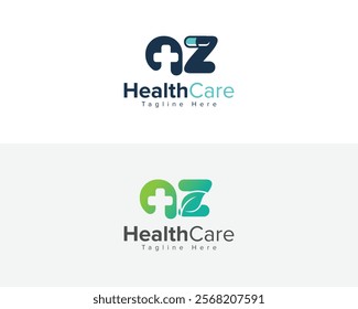 Creative Logo for Medical, Pharmacy and Healthcare company. AZ Letter Healthcare and Medical  Logo Design Symbol.