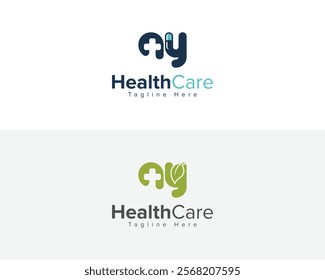 Creative Logo for Medical, Pharmacy and Healthcare company. AY Letter Healthcare and Medical  Logo Design Symbol.