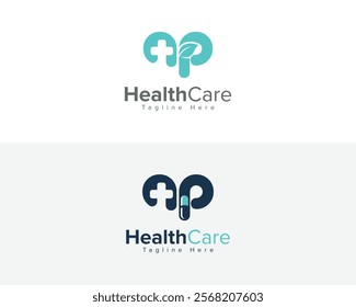 Creative Logo for Medical, Pharmacy and Healthcare company. AP Letter Healthcare and Medical  Logo Design Symbol.