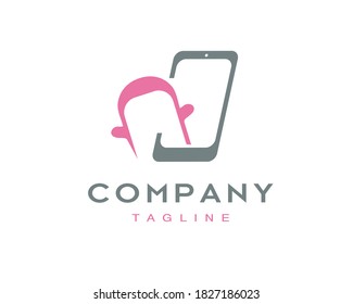 Logo creativo de la tienda móvil para la aplicación para teléfonos inteligentes o la venta