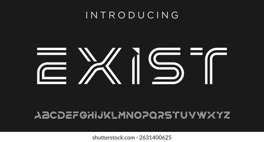 Creative Logo Modern alphabet. abstract digital tech font. Typography technology, electronic, movie, digital, music, future, logo creative font. vector illustration