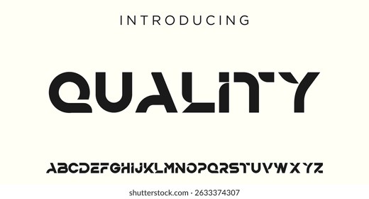 Creative Logo Modern alphabet. abstract digital tech font. Typography technology, electronic, movie, digital, music, future, logo creative font. vector illustration