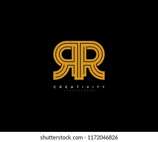Creative Logo Monogram Elegant Letter RR Mirror Vector