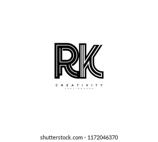 Creative Logo Monogram Letter RK Vector
