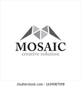 Creative Logos für Mosaik-Vektorillustration-Designvorlage M für Buchstaben