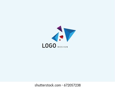 Creative logo multicolored geometric crystals