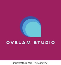 Kreatives Logo mit dem Namen Ovelam Studio. Ikonisches Logo für Geschäftszwecke.