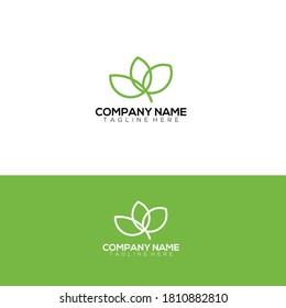 creative logo nature leaf modern monogram, simple icon designs template, abstract natural concept