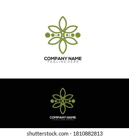 creative logo nature leaf modern monogram, simple icon designs template, abstract natural concept