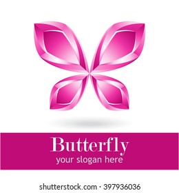 Creative logo of the pink butterfly