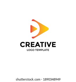 Creative logo play design. Perfect for companies in the media, multimedia, technology and video fields.