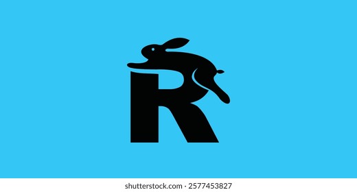 creative logo R rabbit ,with modern concept