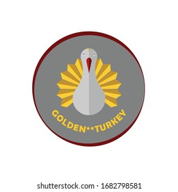 creative logo for restaurants containing golden turkey vector