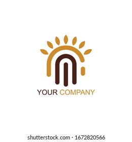 a creative logo rice and moon concept modern icon designs