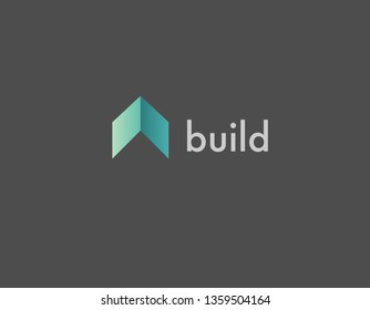 Creative logo roof of buildings for a construction company