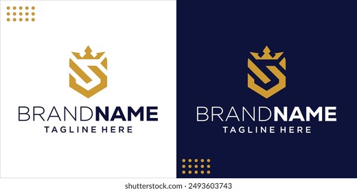 Creative Logo S shield and Crown, Design Inspiration, Illustration, Vector