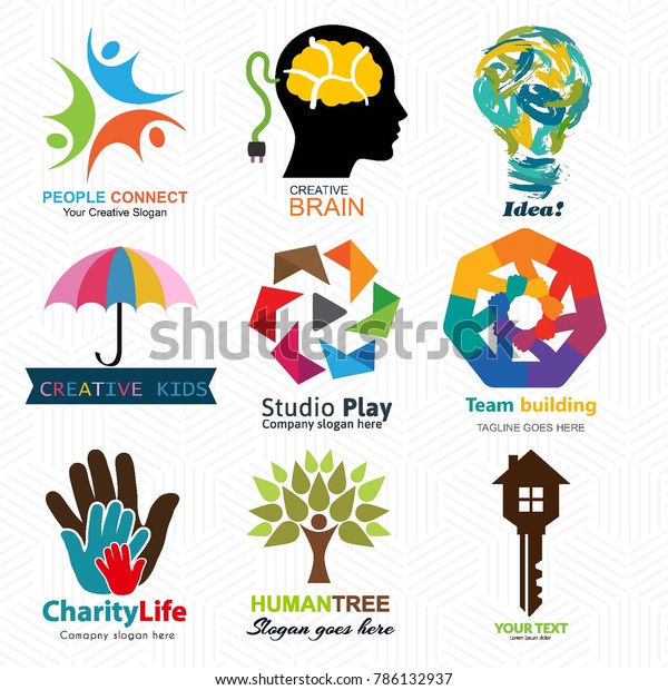 Creative Logo Set Brand Identity Kids Stock Vector Royalty Free