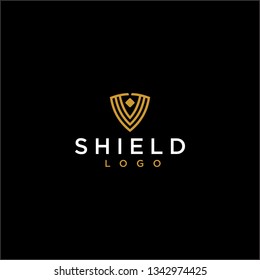 creative logo shield golden icon