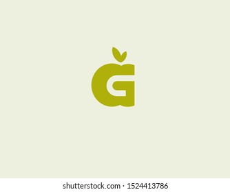 Creative logo sign letter G in the form of a green apple for your company