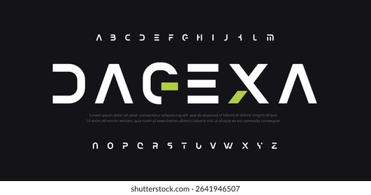 Creative logo simple modern urban alphabet font. Digital abstract futuristic, logo, music, sport, minimal technology typography. Simple numeric vector illustration
