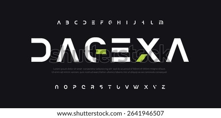 Creative logo simple modern urban alphabet font. Digital abstract futuristic, logo, music, sport, minimal technology typography. Simple numeric vector illustration
