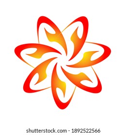 Logo estrella creativa flor color naranja estilo quema de arañas