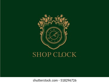 Creative logo for store hours, floral frame