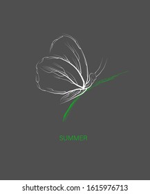 creative logo for summer collection, forest animal concept,  butterfly looks like tree, eco product idea, vector