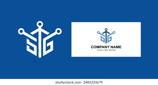 creative logo of technology company with modern concept, vector