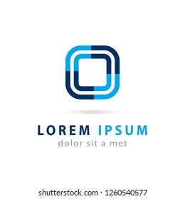 Creative logo template blue color. Logotype design, abstract icon and modern symbol