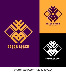 Creative logo template, elegant minimalist ornament shape. Abstract elements. Outline of geometric emblem icon design. Best identity for icon logo symbol