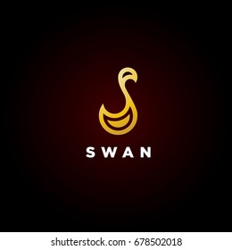 Creative logo template. Golden swan logo