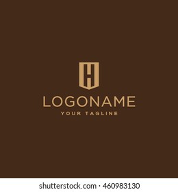 Creative logo template. Letter H shield logo