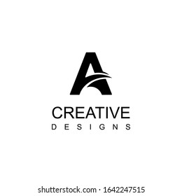 CREATIVE LOGO TEMPLATE LETTERS A. BLACK AND WHITE